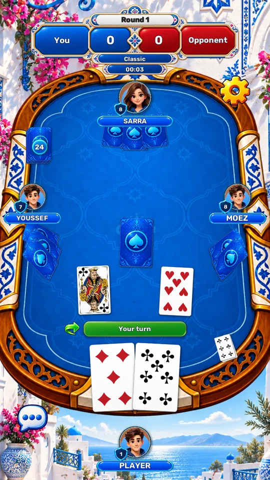 Chkobba GO 2v2 with your partner screen